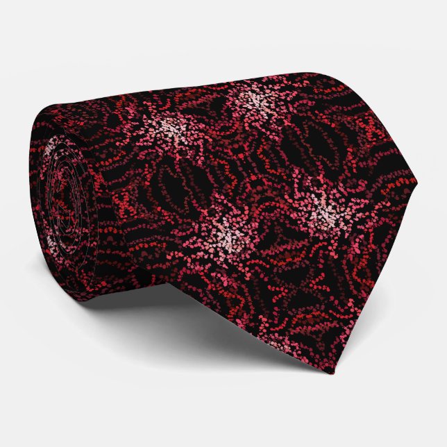 Gravata Abstract Splatter Dots Of Pinks And Reds Pattern (Rolled)