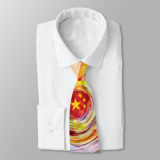 Gravata Abstract USA-China Star Fusion Necktie 