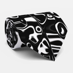 Gravata Abstrato 210819 - 02 - Preto e Branco