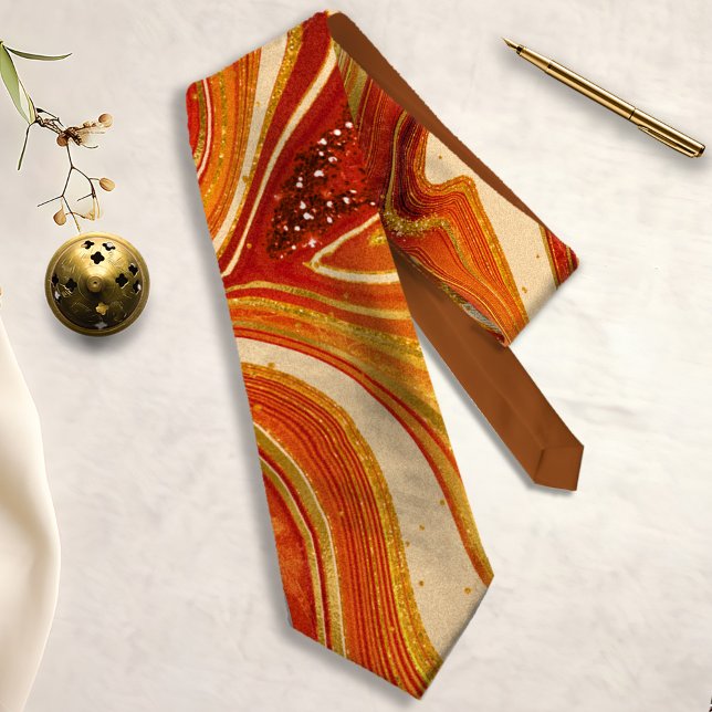 Gravata Abstrato Agate Hot Orange ID827 (Criador carregado)