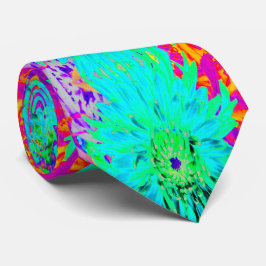 Gravata Abstrato Aqua Decorative Dahlia Flower