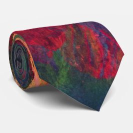 Gravata Abstrato Art, Folhas de outono, Vermelho Verde Dou