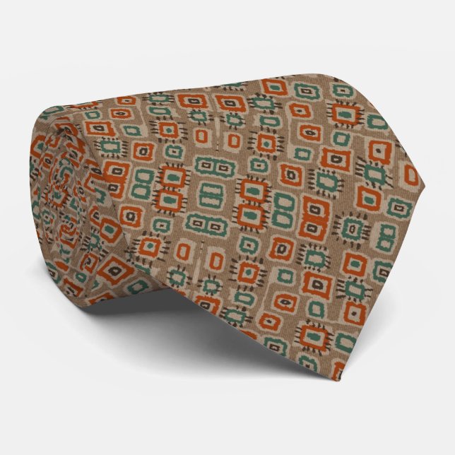 Gravata Abstrato Art Old Cloch Patches Coletor (Rolled)