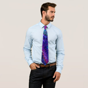 Gravata Abstrato azul cor-de-rosa marmoreando arte Ebru