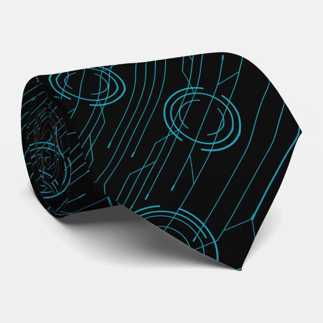 Gravata Abstrato Cyber Neck Tie (Rolled)