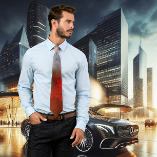 Gravata Abstrato de Articulação do Espaço Vermelho Apaixon