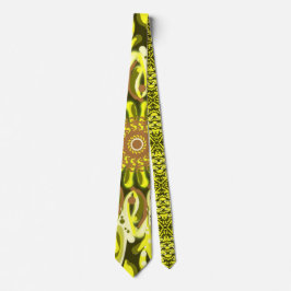 Gravata Abstrato de Padrão Floral de Chrysanthemum Amarelo