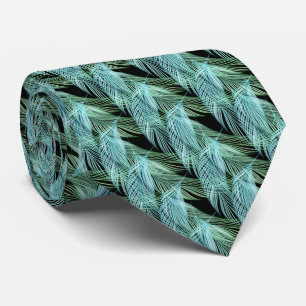 Gravata Abstrato de Penas Verdes