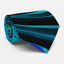 Gravata Abstrato de preto e turquesa Dramático