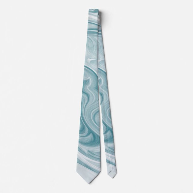 Gravata 'Abstrato de Teal Suave' (Frente)