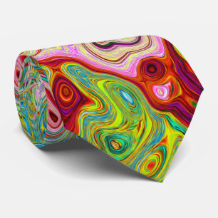 Gravata Abstrato do Arco-Íris Colorido do Groovy Retro