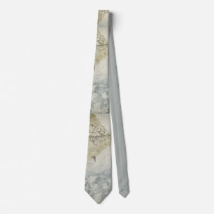 Gravata Abstrato Floral Grunge Muted Colors Neck Tie