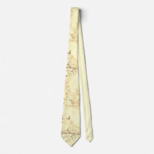 Gravata Abstrato Floral Grunge Muted Ochre Colors Neck Tie