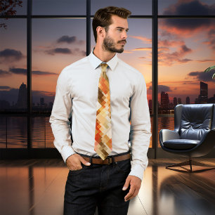 Gravata Abstrato Geométrica Modern Terra Cotta