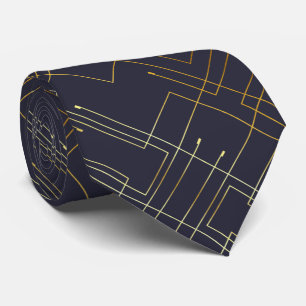 Gravata Abstrato Gold Foil Neck