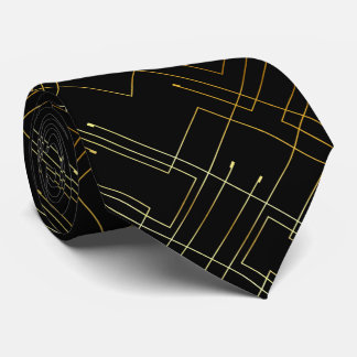 Gravata Abstrato Gold Foil Neck