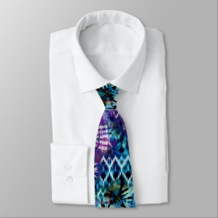 Gravata Abstrato Havaiano Blue Tie Dye Neck Tie