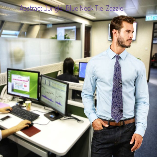 Gravata Abstrato Jungle-Blue (Criador carregado)