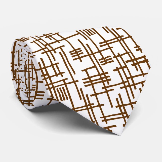 Gravata Abstrato Linhas 120923 - Noz (Rolled)