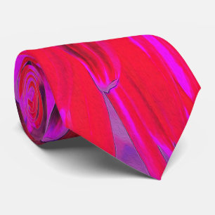 Gravata Abstrato Magenta, Purple e Red Dahlia Fllower