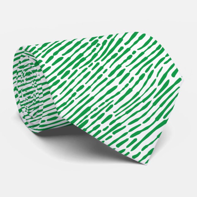Gravata Abstrato Pattern 140523 - Kelly Green and White (Rolled)