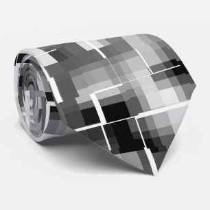 Gravata Abstrato preto e Cinza