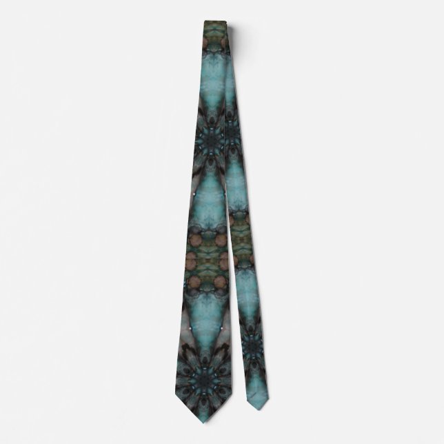 Gravata Abstrato Sci-fi Turquoise Burst (Frente)