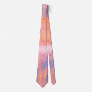 Gravata Abstrato Tie Pastel Colors Orange Tie para Baile d