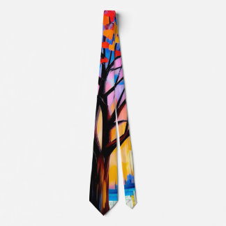 Gravata Abstrato Tree Colorous Mens Fashion Tie