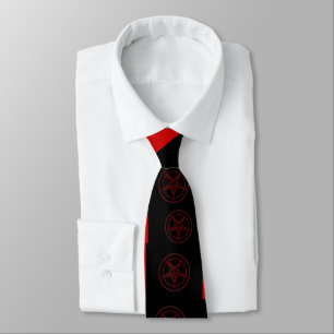Gravata Abstrato Wave Baphomet Neck {Red}