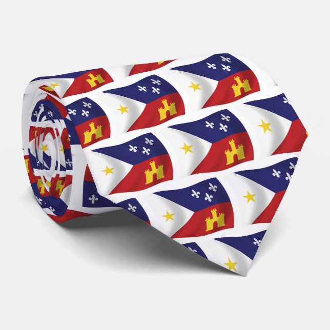 Gravata Acadiana Flag Tie (Rolled)
