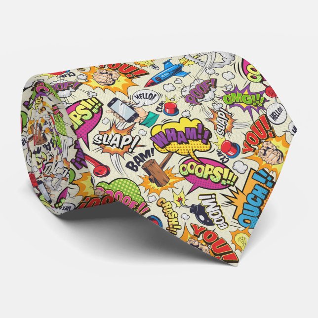 Gravata Ação Pop Art – Energia Pintada (Rolled)