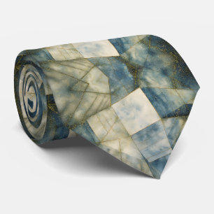 Gravata Acentos Dourados de Largura Verde do Marble Sage A