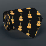 Gravata Acoustic Guitar Pattern Brown Musical Instrument<br><div class="desc">Celebrate a love for music with this elegant repeating acoustic guitar pattern on a black background. The design showcases detailed honey-brown instruments in a minimalist layout, offering a sophisticated look for any music lover. Whether you are a professional guitarist, a student, or a dedicated fan of folk and country music,...</div>