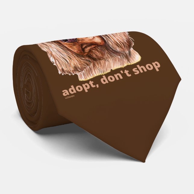 Gravata ADOPT, NÃO COMPRE (Inglês Cocker Spaniel) (Rolled)