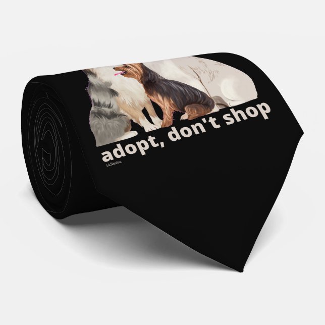 Gravata ADOPT, NÃO COMPRE salvar o resgate de cães      (Rolled)