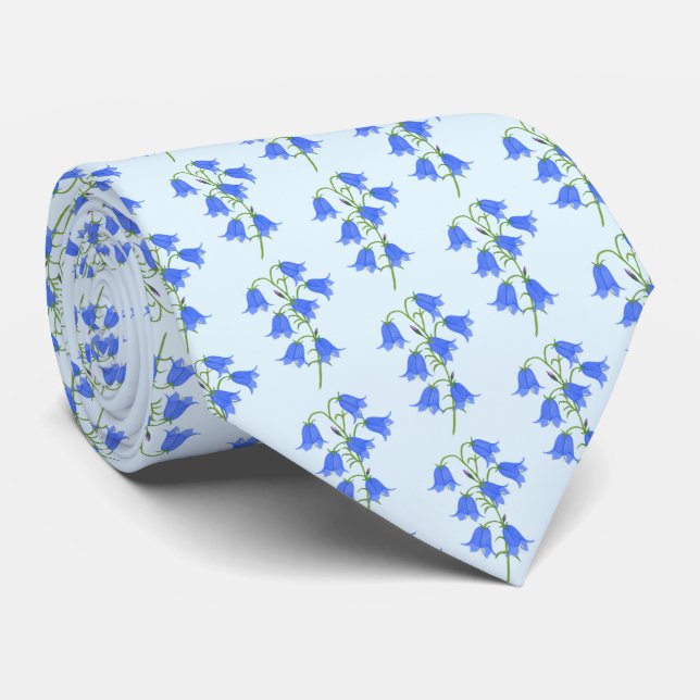 Gravata Adorável Bluebells Pale Blue Necktie (Rolled)