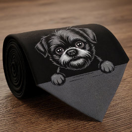 Gravata Affenpinscher Cômico Olhando Cachorrinho Amante de