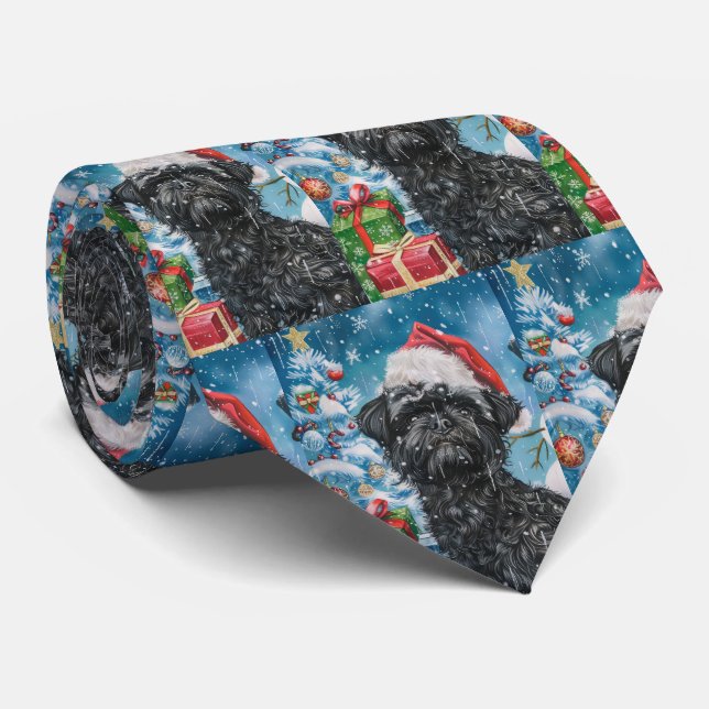 Gravata Affenpinscher Winter Wonderland Natal Joy (Rolled)