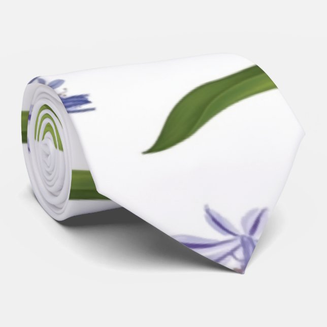 Gravata agapanthus African Lily Flores sem costura (Rolled)