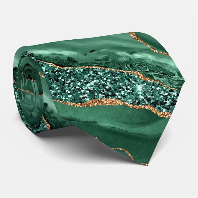 Gravata Agate Green Emerald Dourado Neck Marble Gemstone (Rolled)
