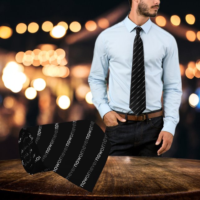 Gravata Agora ou Nunca Desaparece a Citação Negra Minimali (Criador carregado)