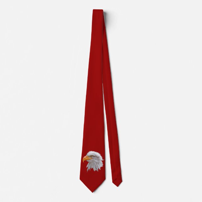 Gravata Alaskan Bald Eagle Dupla Face (Vermelho) (Frente)