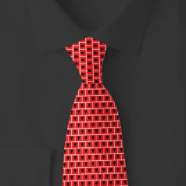 Gravata Albania Flag Brick Pattern