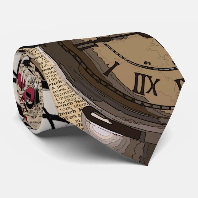 Gravata Alice no País das Maravilhas Viajando no Tempo (Rolled)