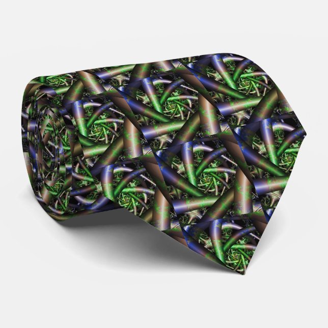 Gravata Alienígena | Arte Fractal Multicolor (Rolled)