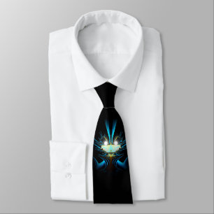 Gravata Alienígena Azul Brilhante
