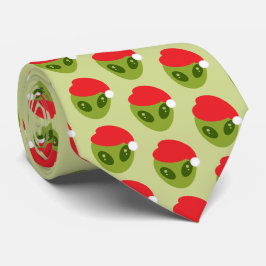 Gravata Alienígena Verde em Santa Hat