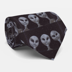 Gravata Aliens Cinzas