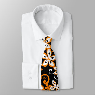 GRAVATA ALOHA HAWAII (PRETO/LARANJA)